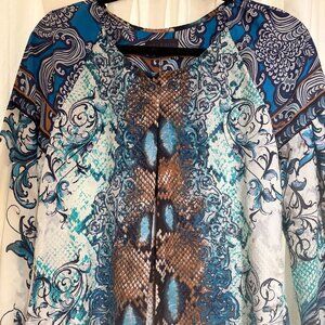 Hale Bob Snakeskin Print Silk Blouse - XS - Excellent